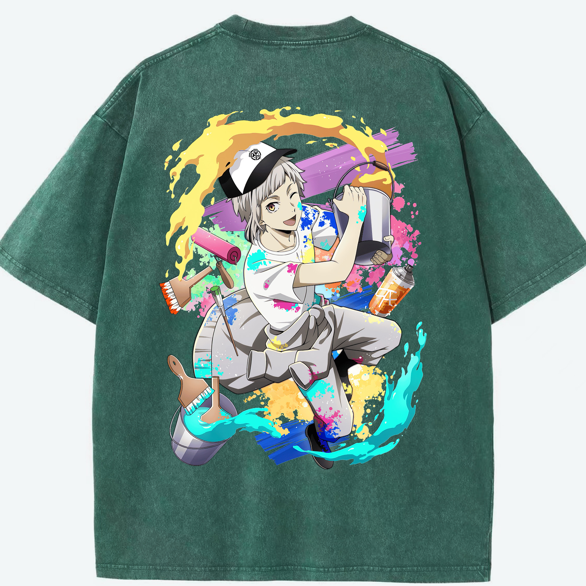 （画像用） 文豪ストレイドッグス Bungo Stray Dogs 綿100% ヴィンテージ風 半袖Tシャツ（背面プリント）